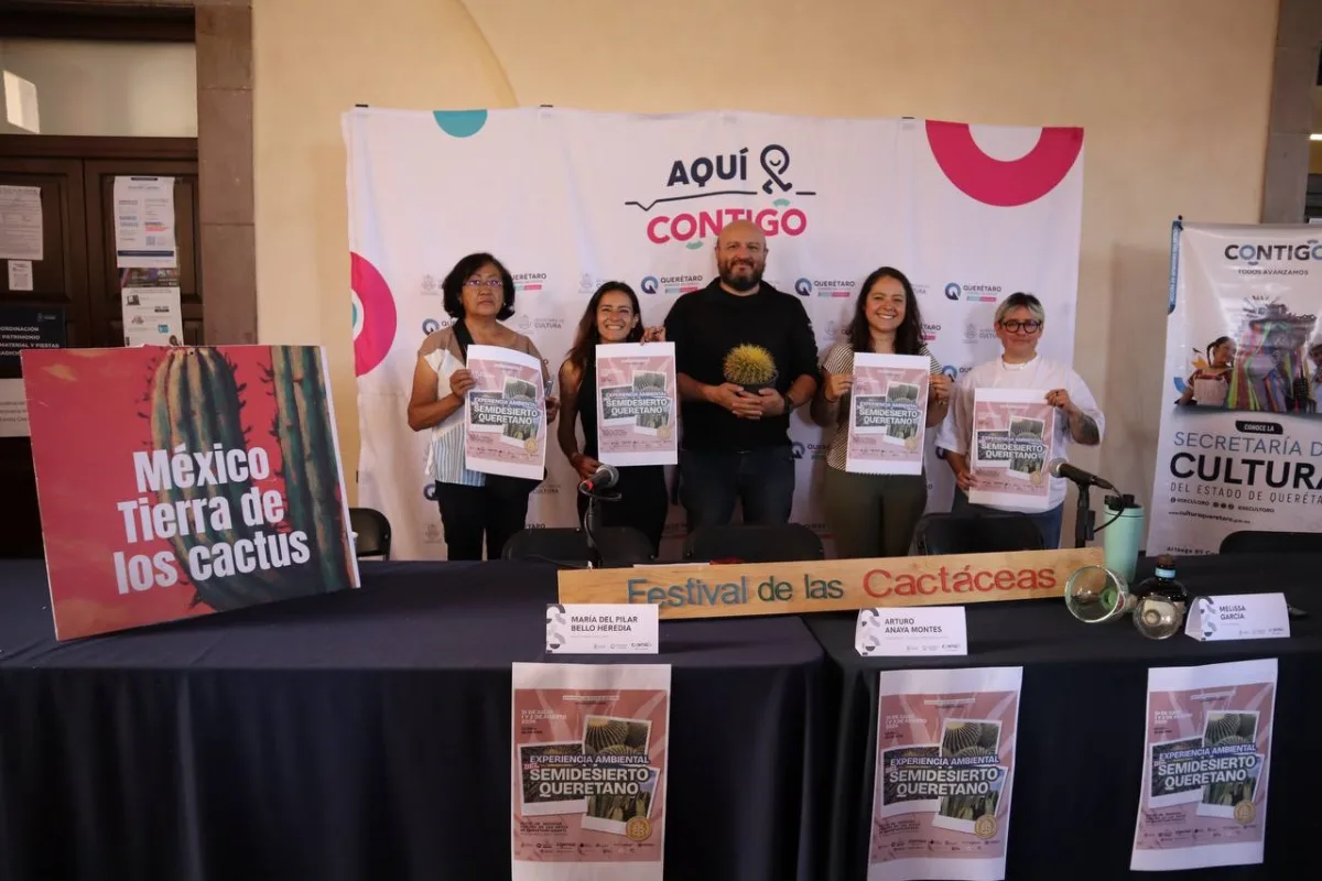 Representantes de organizaciones y del CEART presentan la Experiencia Ambiental del Semidesierto Queretano y el Festival de las Cactáceas, que se realizarán del 31 de julio al 2 de agosto.
