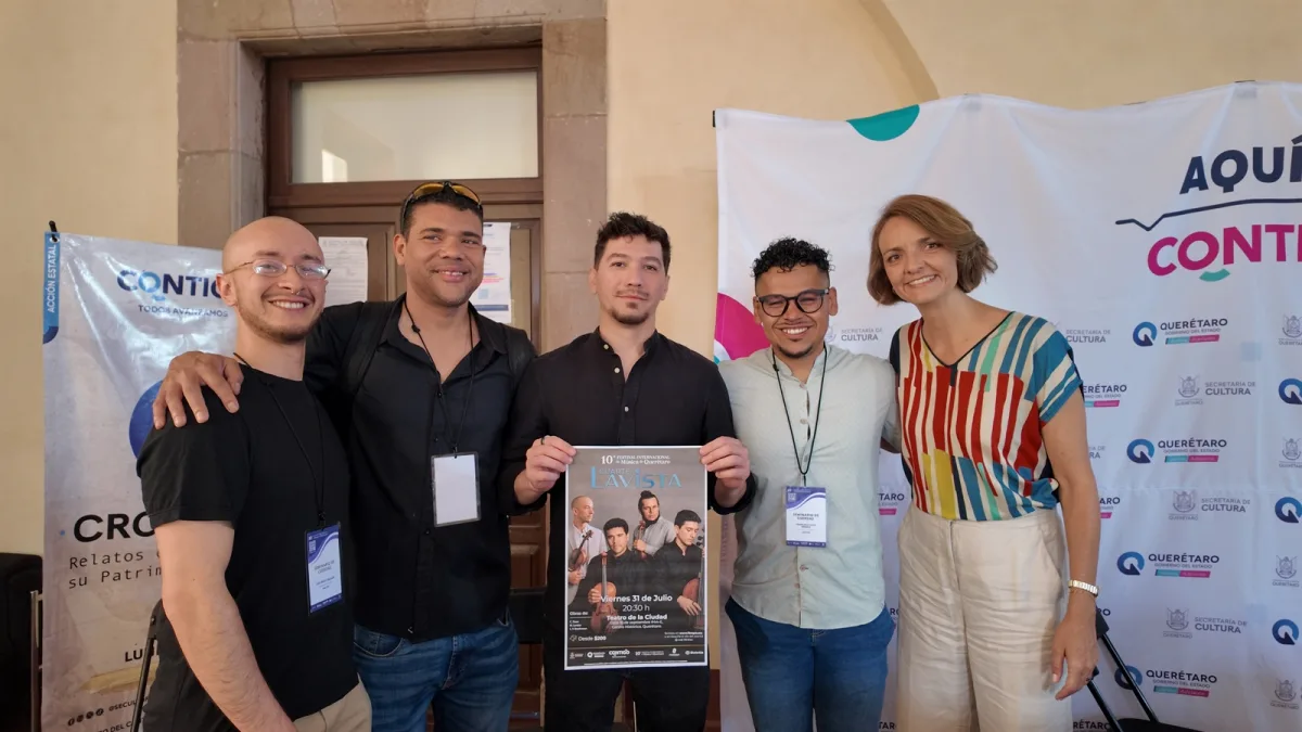 Organizadores y participantes presentan el cartel de la décima edición del Festival Internacional de Música de Querétaro, que reúne a 120 artistas de nueve países.